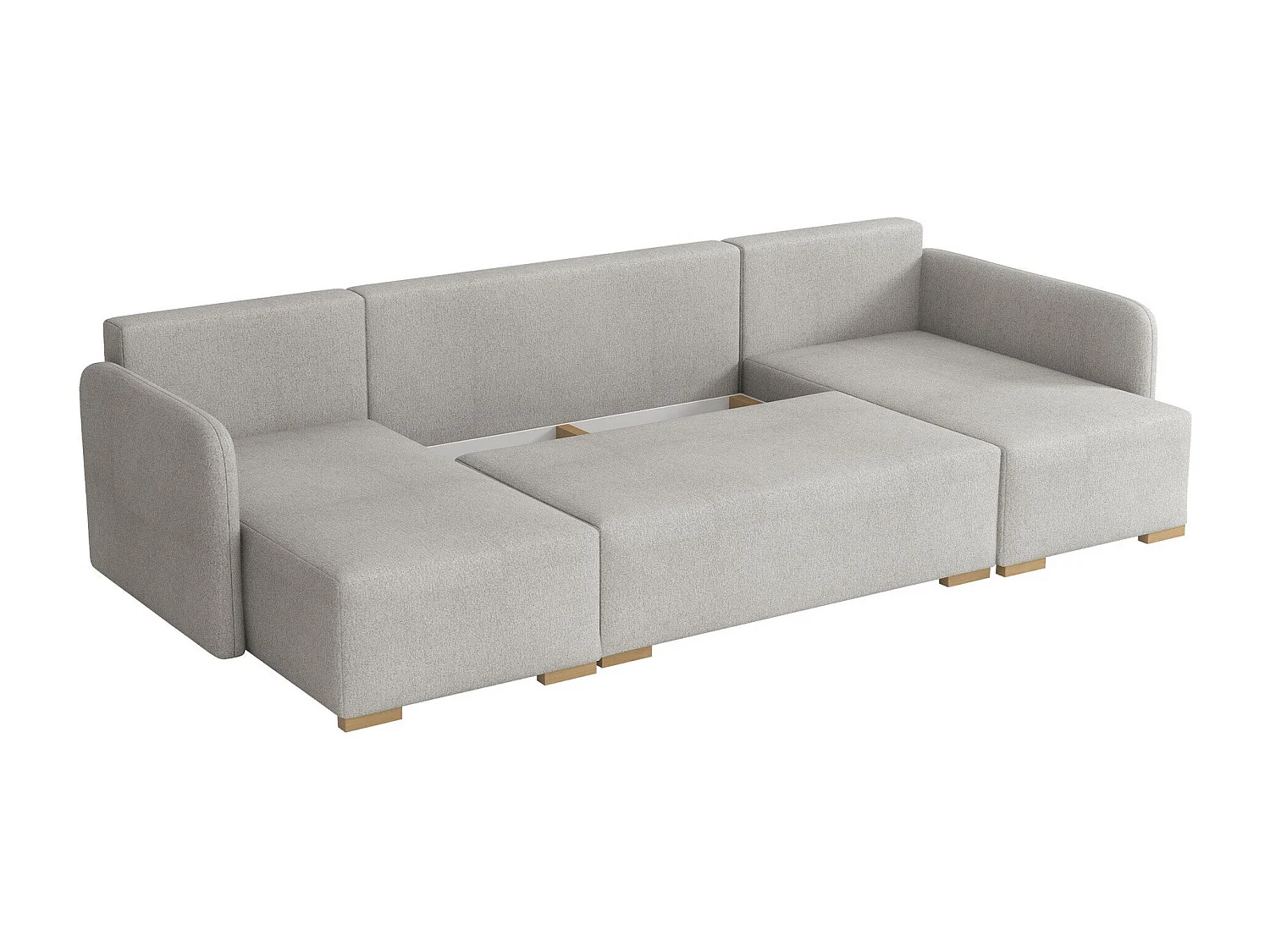 Sofá rinconero Columbus 246, Gris, Función de descanso, Almacenaje, 292x140x85cm