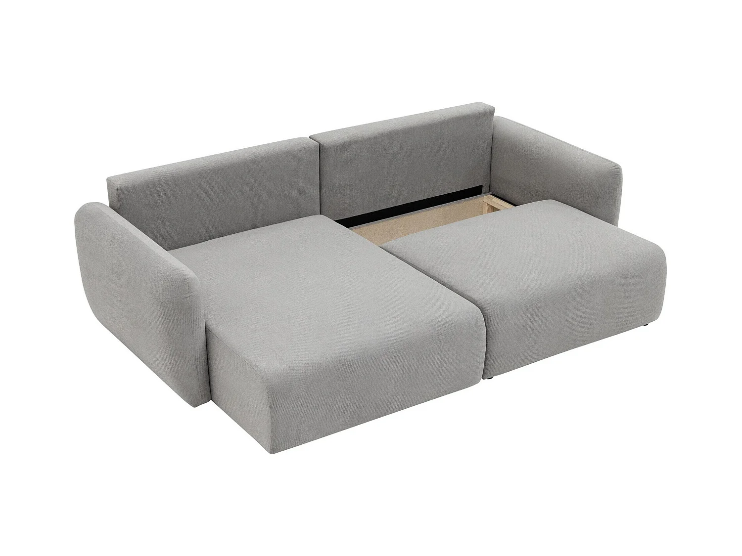 Sofá rinconero Temple 131, Gris, Función de descanso, Almacenaje, 234x140x81cm