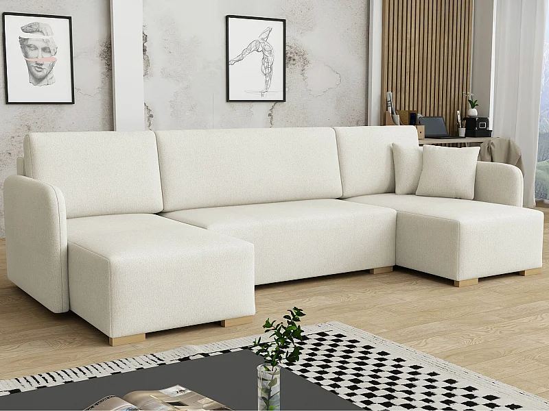 Canapé d'angle Columbus 246, Brun clair, Disponible, 292x140x85cm