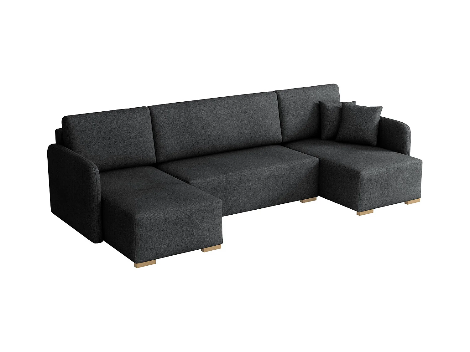 Sofá de canto Columbus 246, Preto, Funcionalidade de dormir, 29x14x9cm