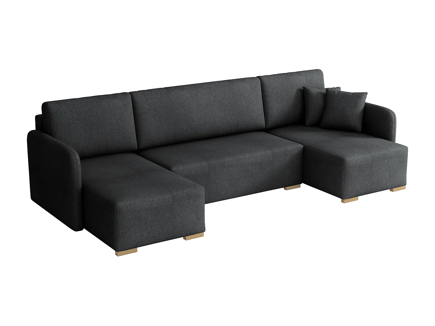 Canapé d'angle Columbus 246, Noir, Disponible, 292x140x85cm