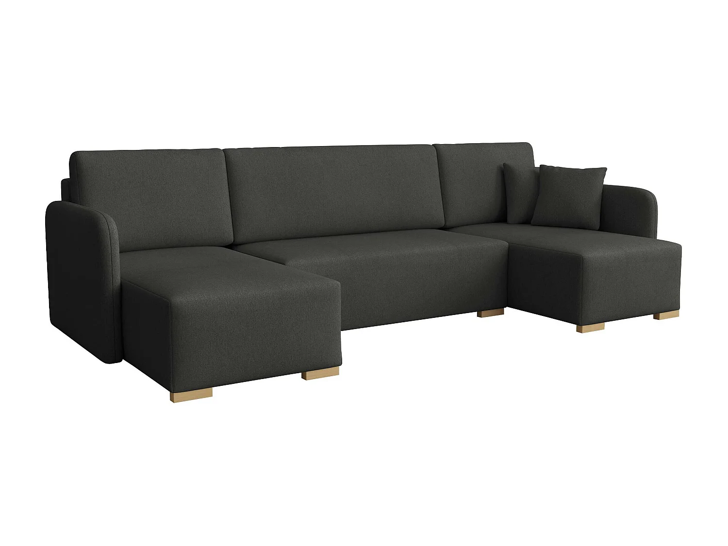 Sofá rinconero Columbus 246, Negro, Función de descanso, Almacenaje, 292x140x85cm