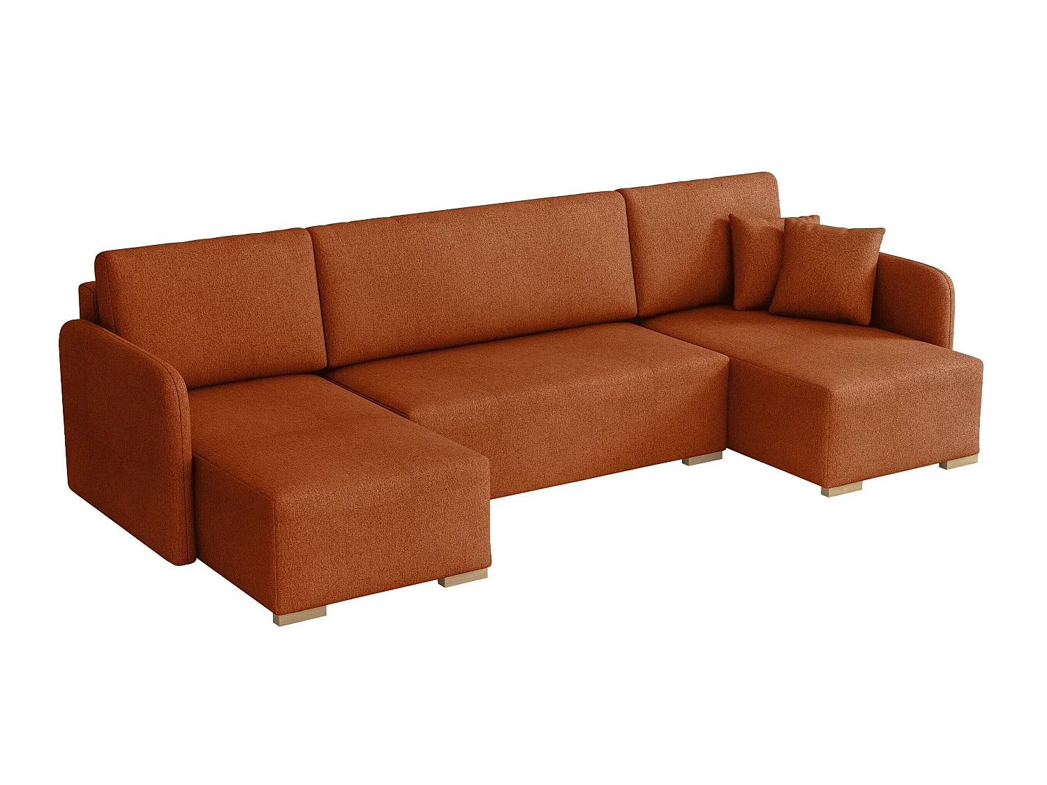 Sofá rinconero Columbus 246, Naranja, Función de descanso, Almacenaje