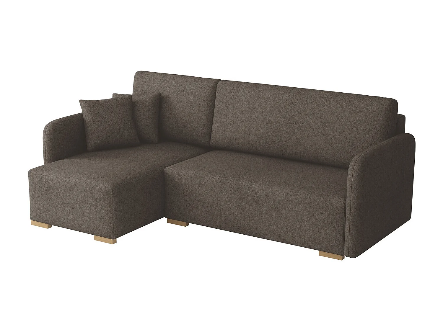 Divano angolare Columbus 245, Marrone, Con, 220x140x85cm