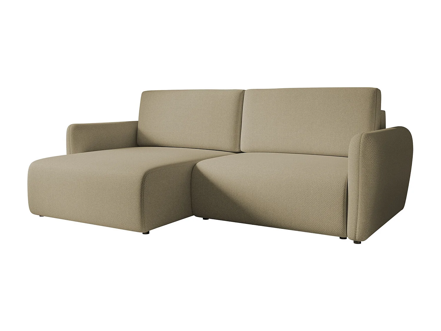 Sofá rinconero Temple 131, De color marrón claro, Función de descanso, Almacenaje, 234cm