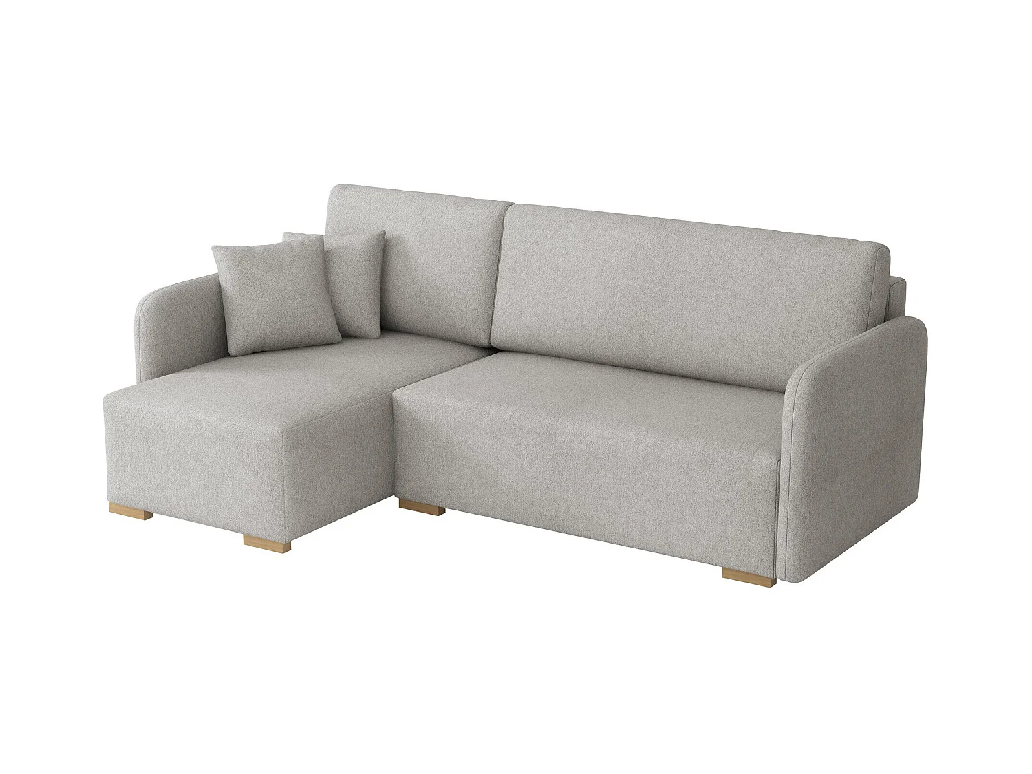 Sofá rinconero Columbus 245, Gris, Función de descanso, Almacenaje, 220x140x85cm