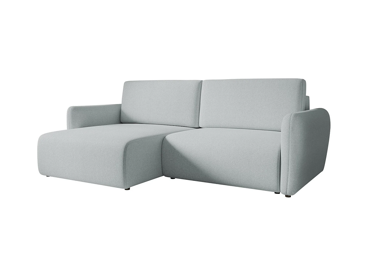 Canapé d'angle Temple 131, Bleu, Fonction de couchage, Boîte de literie, 234x140x81cm