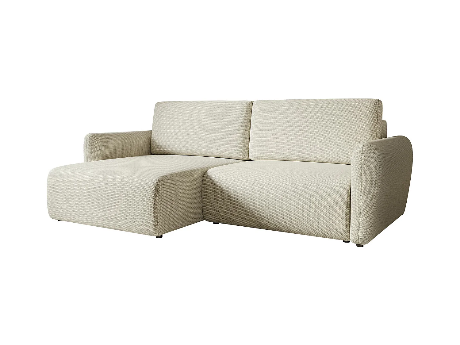 Canapé d'angle Temple 131, Brun clair, Fonction de couchage, Boîte de literie, 234x140cm