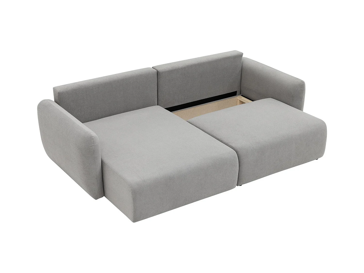 Canapé d'angle Temple 131, Brun clair, Fonction de couchage, Boîte de literie, 234x140cm