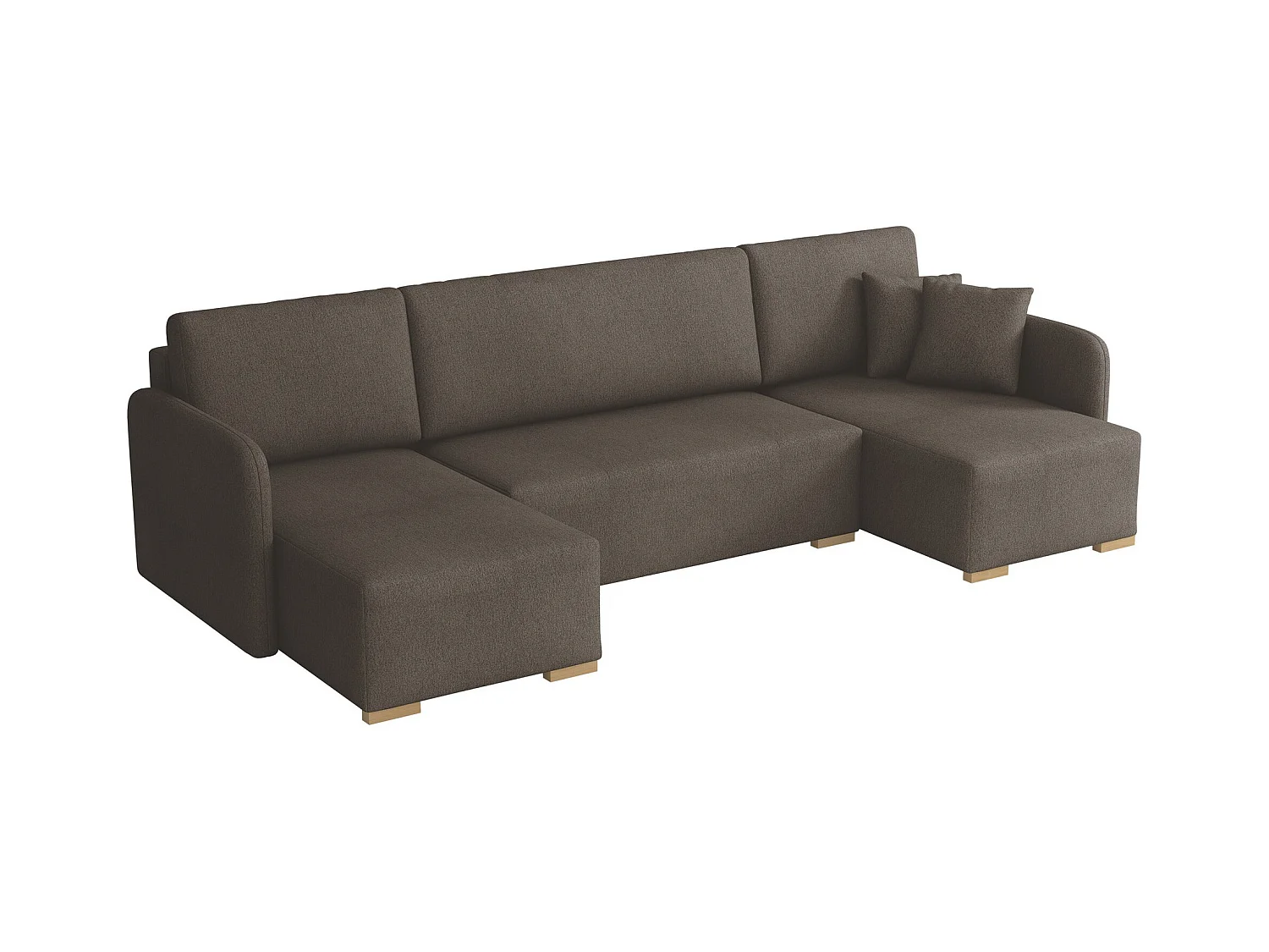 Canapé d'angle Columbus 246, Marron, Fonction de couchage, Boîte de literie, 292x140x85cm