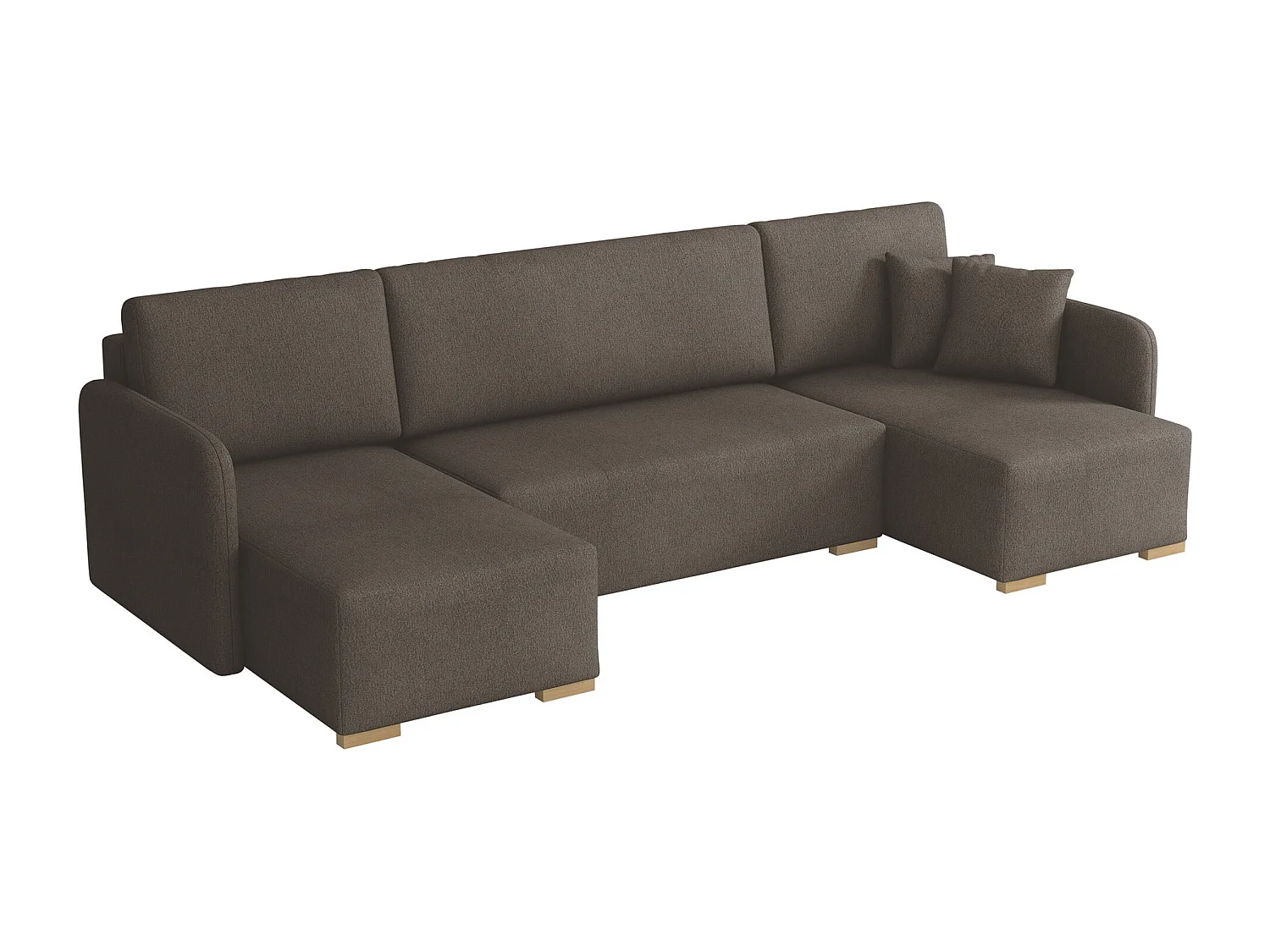 Divano angolare Columbus 246, Marrone, Con, 292x140x85cm