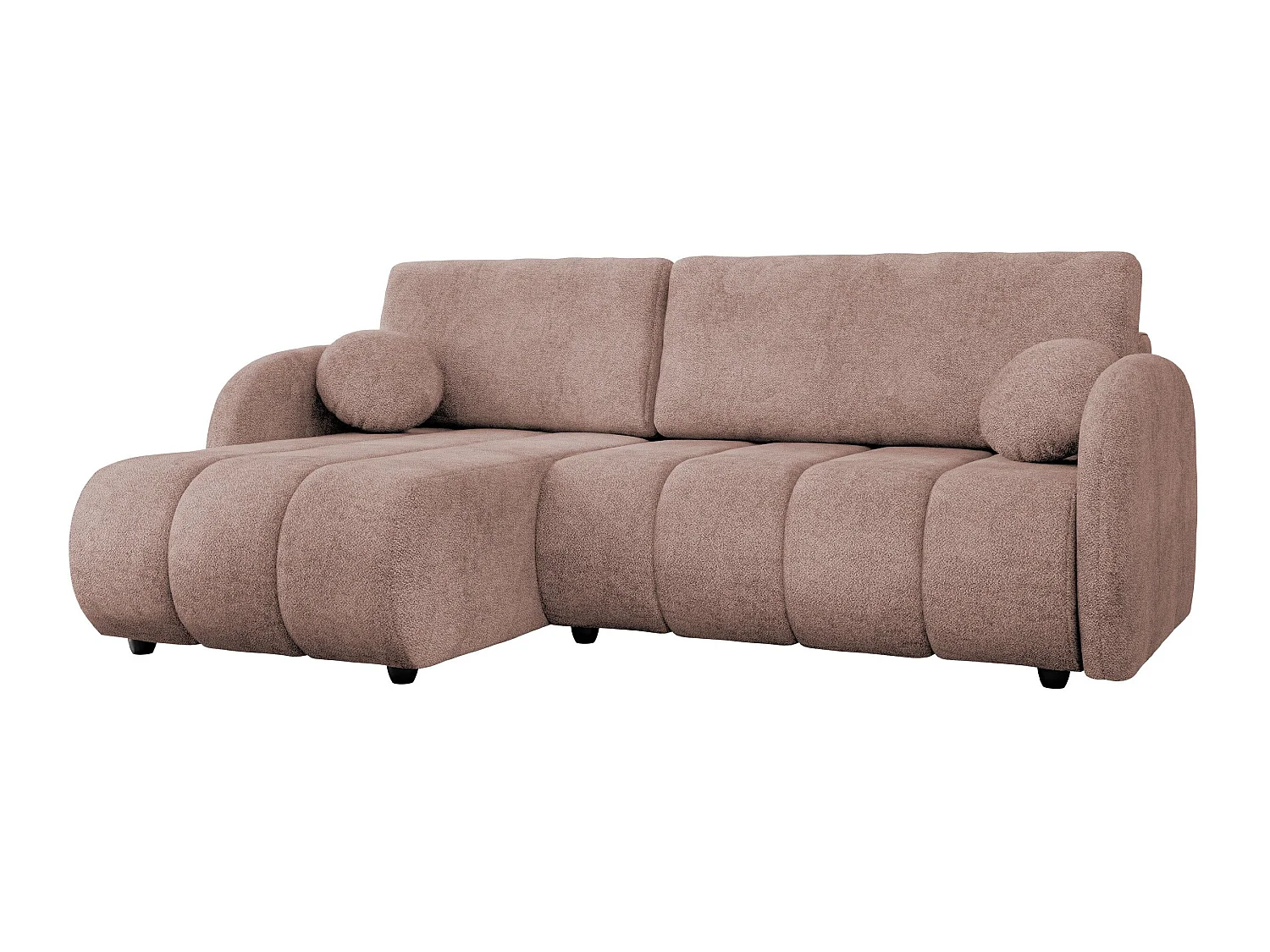 Canapé d'angle 3 places en tissu rose COLUMBUS 233x160x88 cm