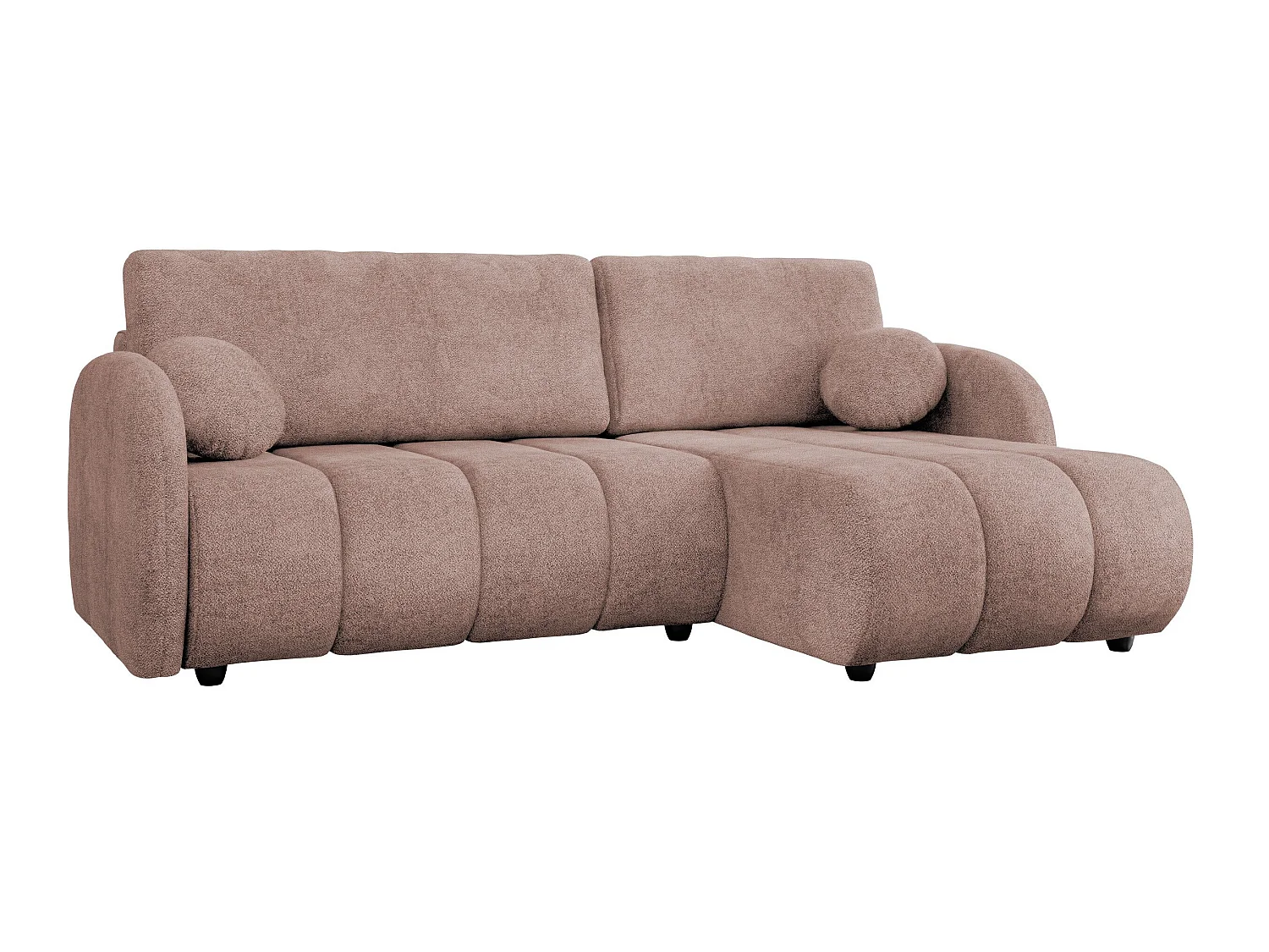 Canapé d'angle 3 places en tissu rose COLUMBUS 233x160x88 cm