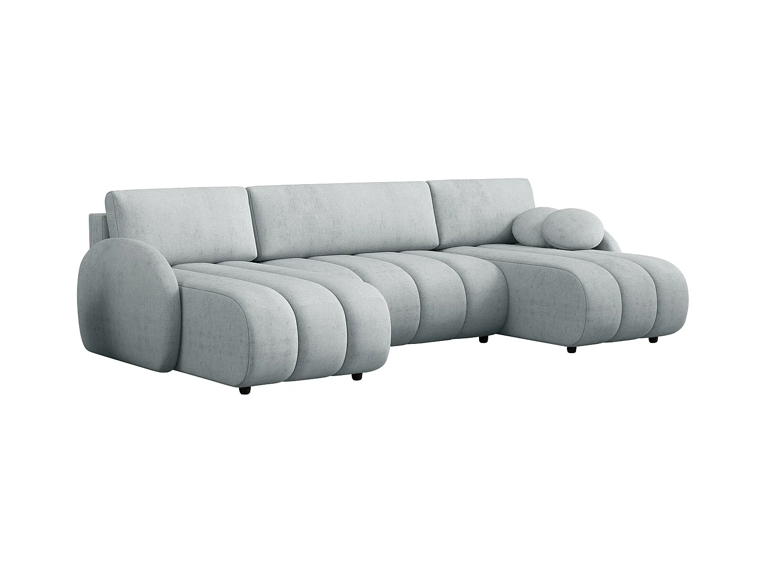 Sofá rinconero Columbus 248, Azul, Función de descanso, Almacenaje, 318x160x88cm