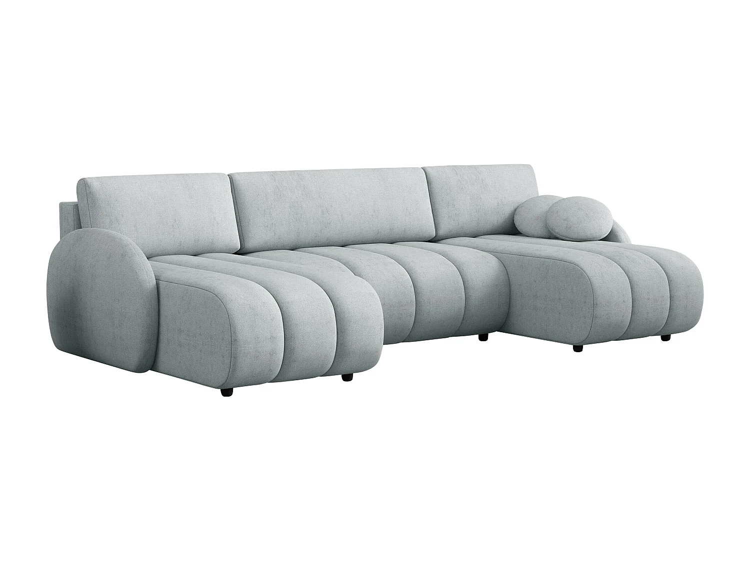 Sofá rinconero Columbus 248, Azul, Función de descanso, Almacenaje, 318x160x88cm