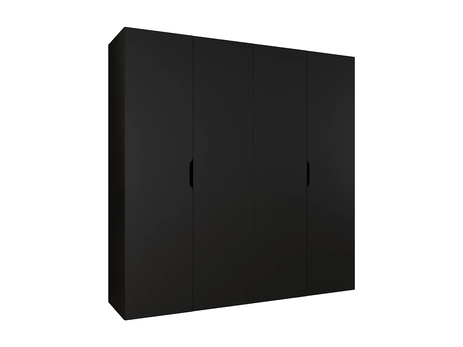 Armoire Hartford 513, Noir, 202x200x50cm, Portes d'armoire: Avec des charnières