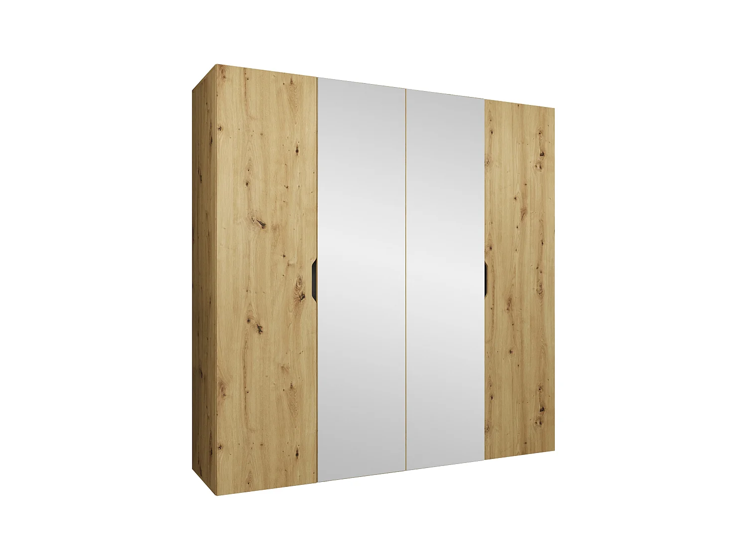 Armario Hartford 514, Roble Artisan, 202x200x50cm, Puertas de armario: Con bisagras