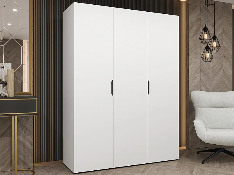 Armario Hartford 511, Blanco, 202x150x50cm, Puertas de armario: Con bisagras