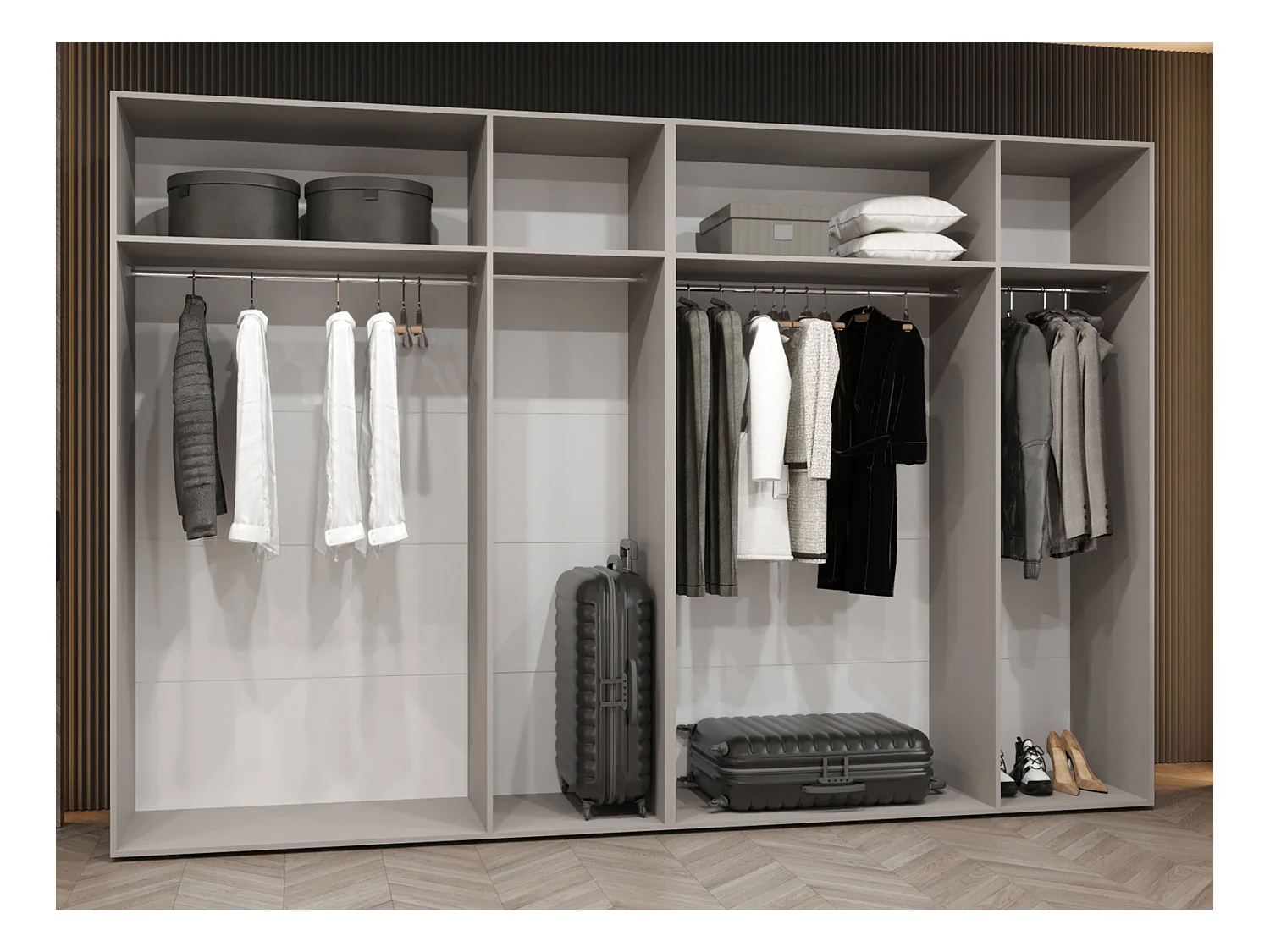 Armoire Hartford 517, Chêne Artisan, 202x300x50cm, Portes d'armoire: Avec des charnières