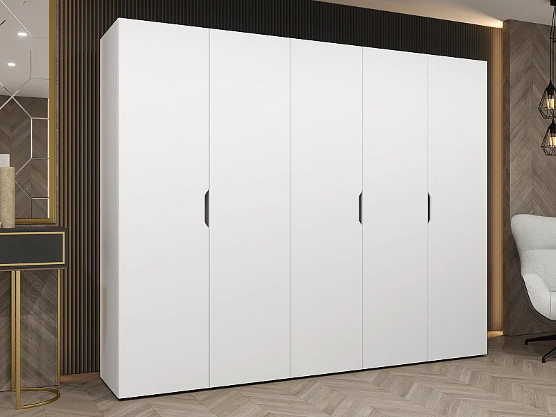Armario Hartford 515, Blanco, 202x250x50cm, Puertas de armario: Con bisagras
