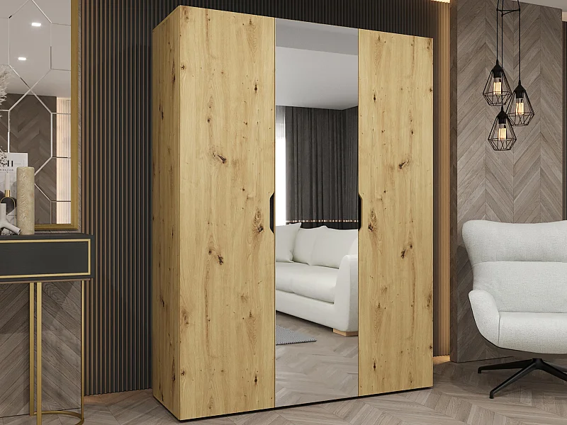 Armario Hartford 512, Roble Artisan, 202x150x50cm, Puertas de armario: Con bisagras