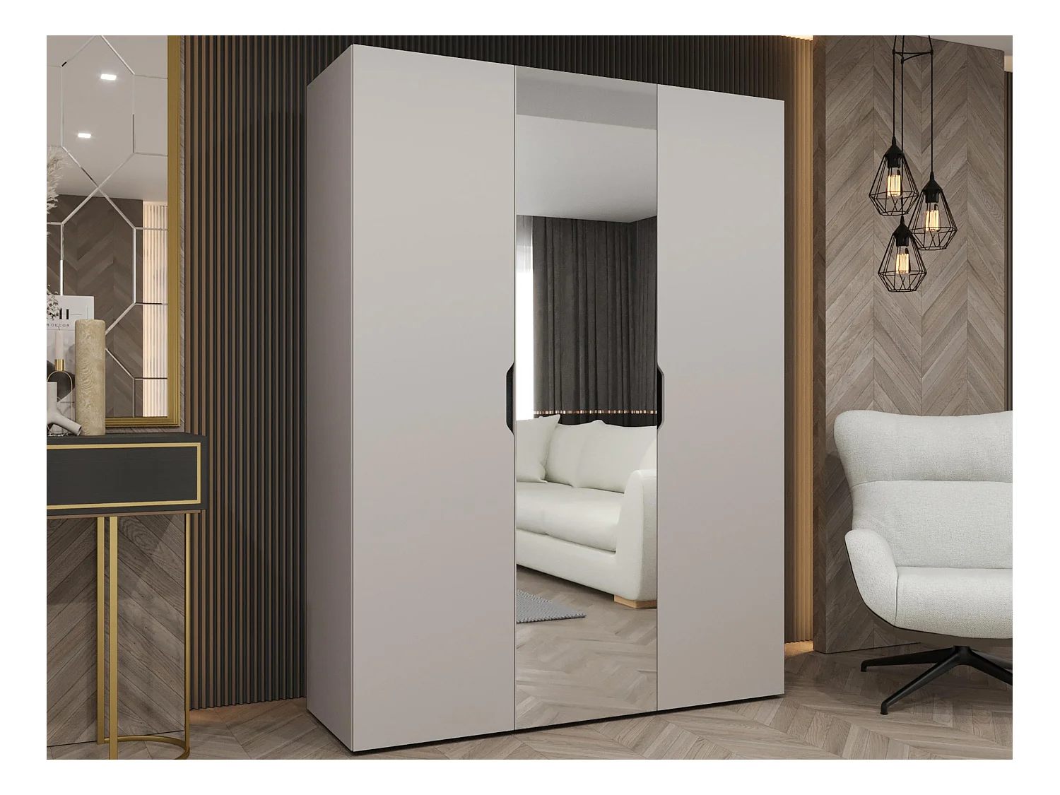 Armario Hartford 512, Cachemira, 202x150x50cm, Puertas de armario: Con bisagras