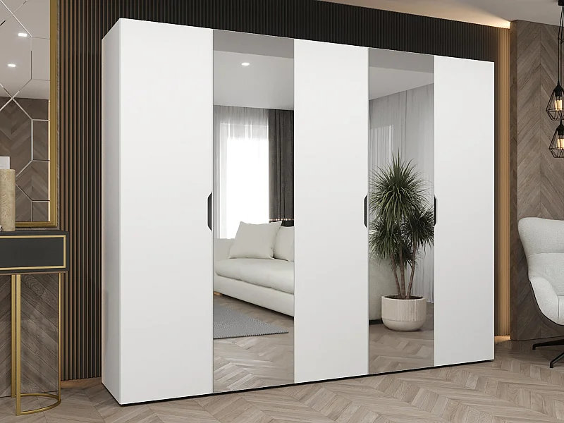 Armario Hartford 516, Blanco, 202x250x50cm, Puertas de armario: Con bisagras