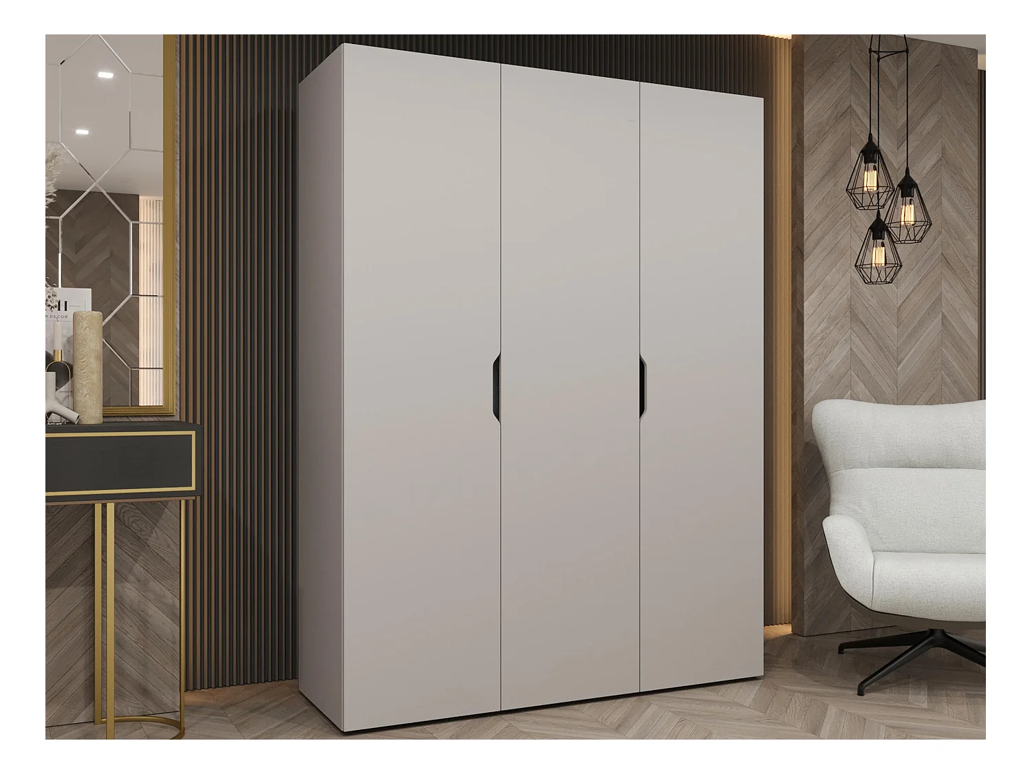 Armoire Hartford 511, Cachemire, 202x150x50cm, Portes d'armoire: Avec des charnières