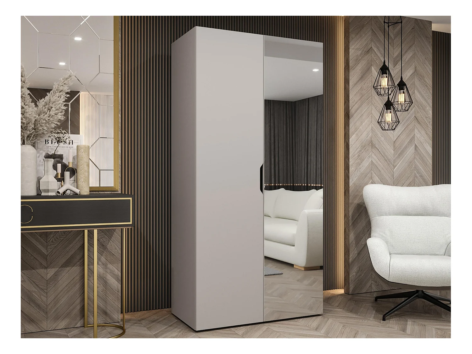 Armario Hartford 510, Cachemira, 202x100x50cm, Puertas de armario: Con bisagras