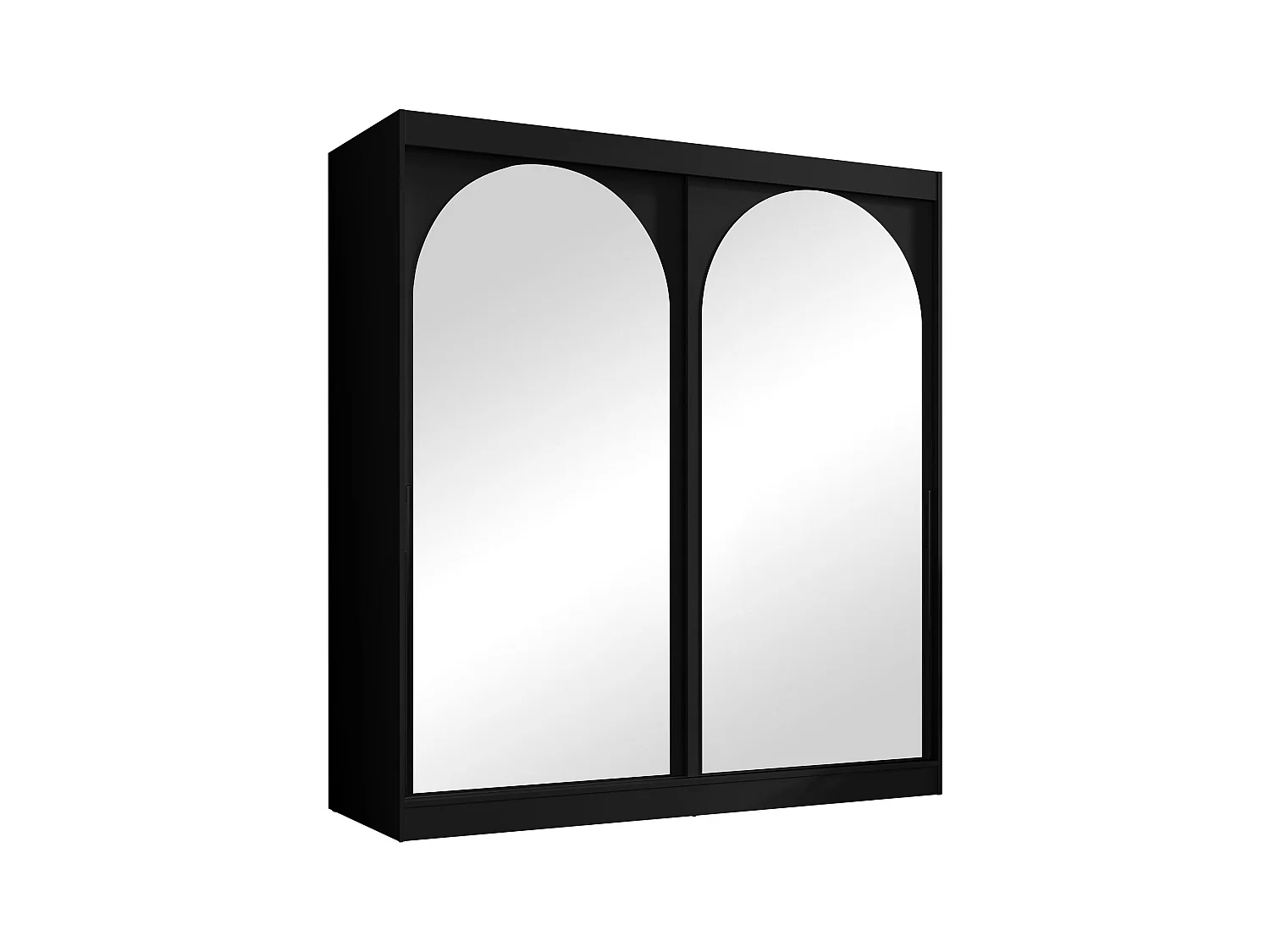 Armario Toledo 133, Negro, 216x200x65cm, Puertas de armario: Correderas