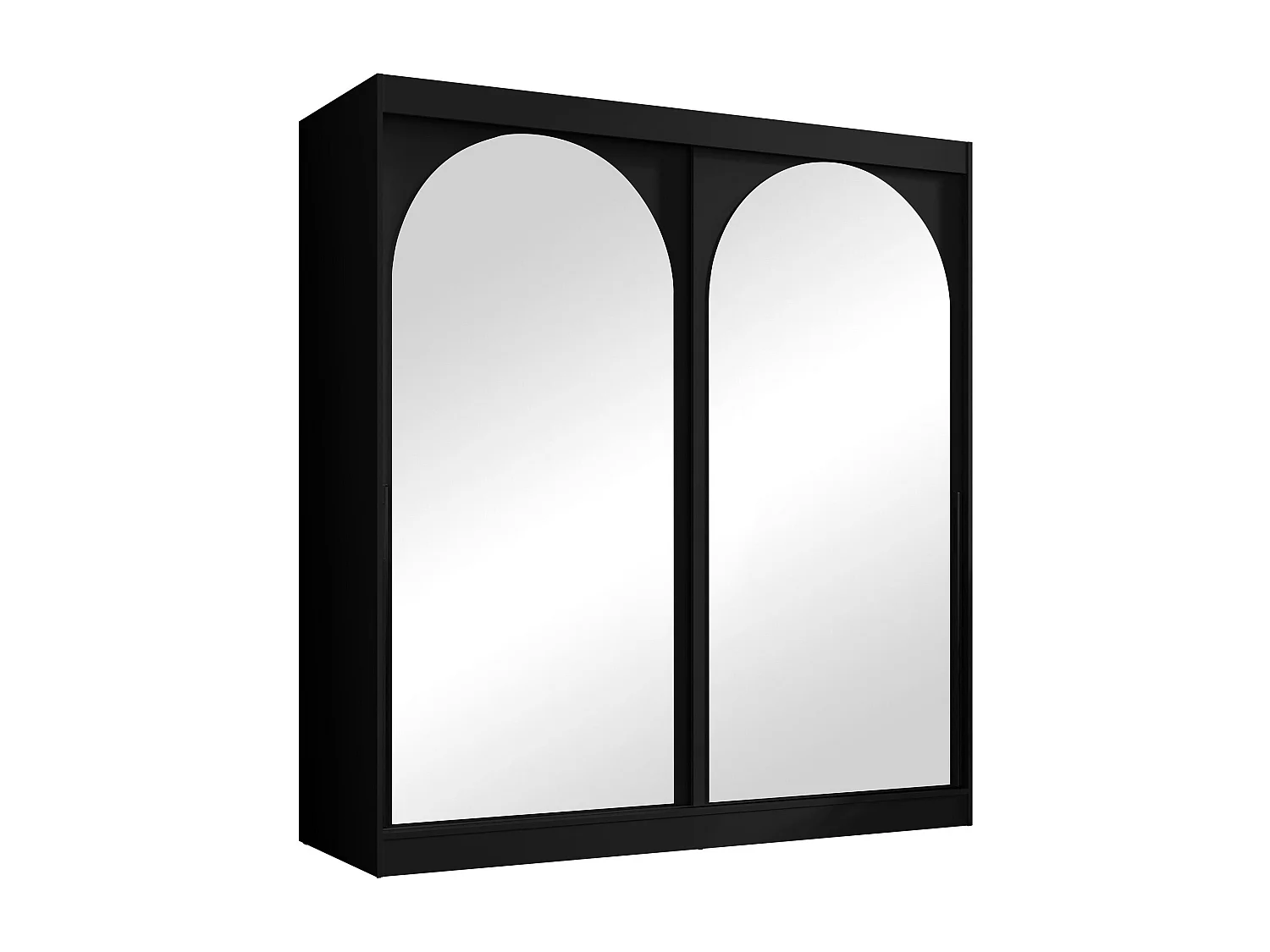 Armario Toledo 133, Negro, 216x200x65cm, Puertas de armario: Correderas