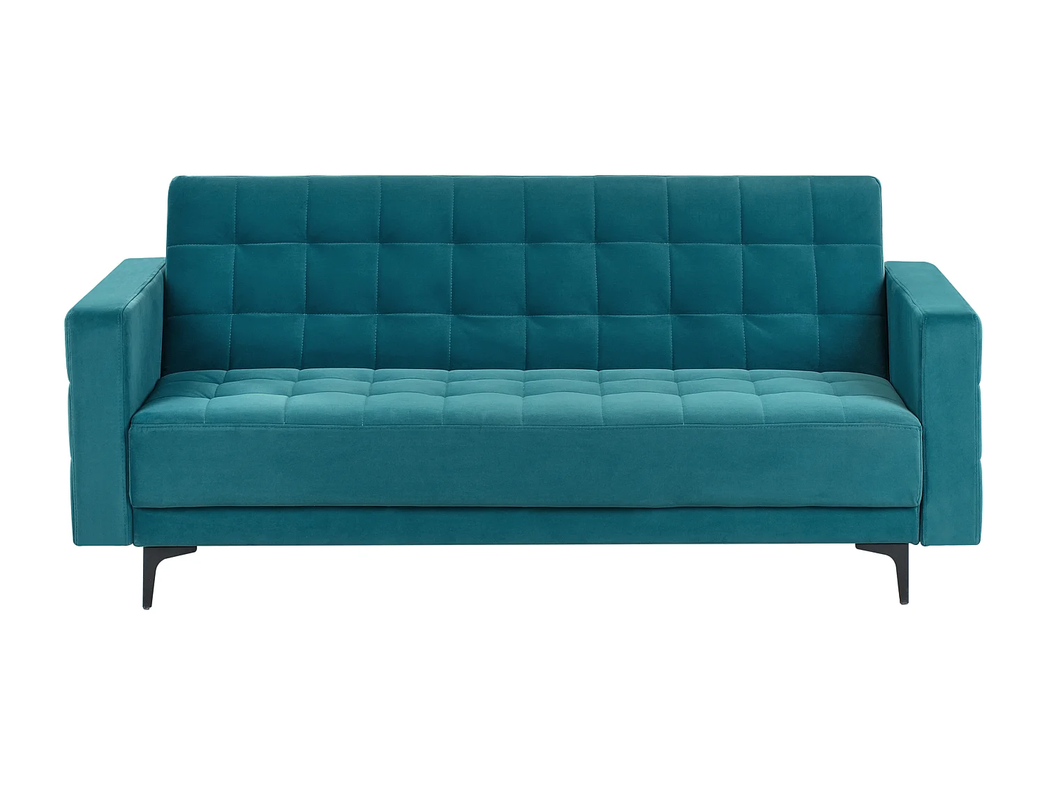 Sofá-cama ABERDEEN Veludo Azul turquesa 3 lugares