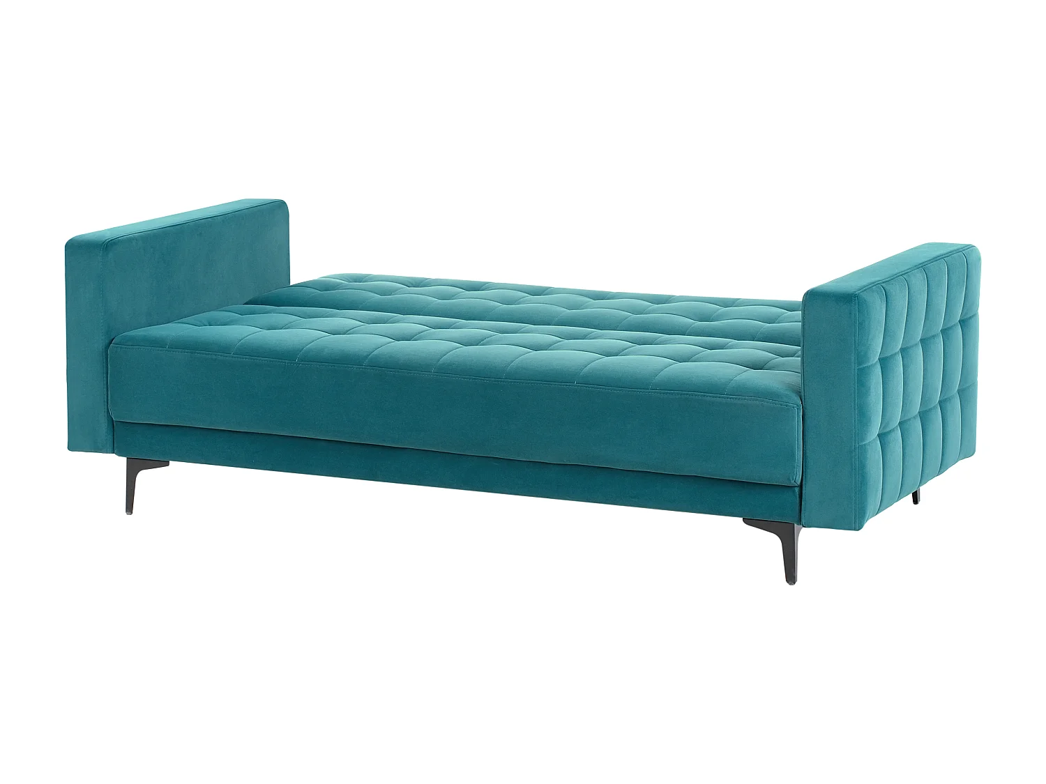 Sofá-cama ABERDEEN Veludo Azul turquesa 3 lugares