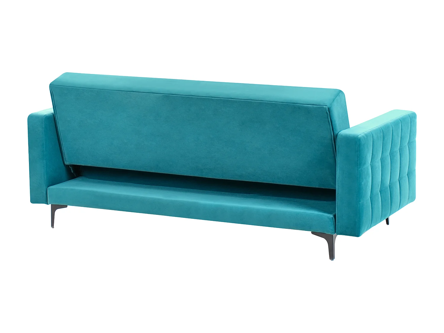 Sofá-cama ABERDEEN Veludo Azul turquesa 3 lugares