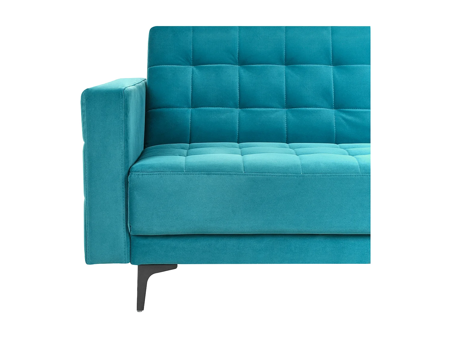 Sofá-cama ABERDEEN Veludo Azul turquesa 3 lugares