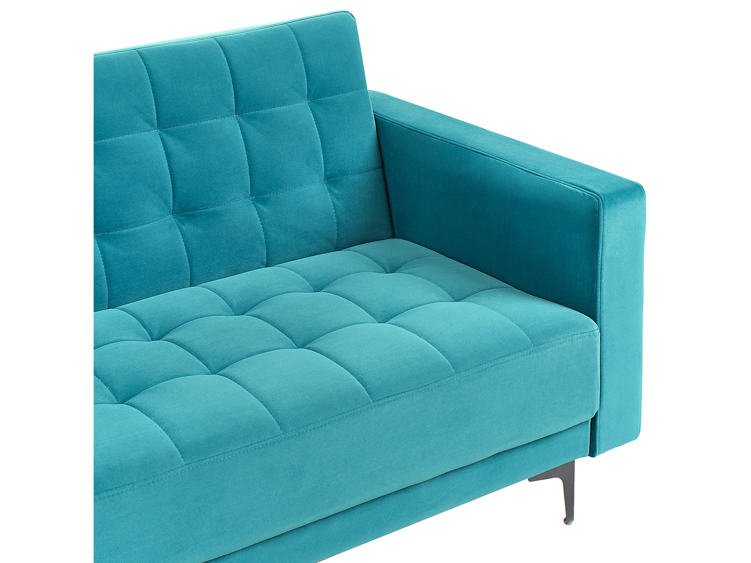 Sofá-cama ABERDEEN Veludo Azul turquesa 3 lugares