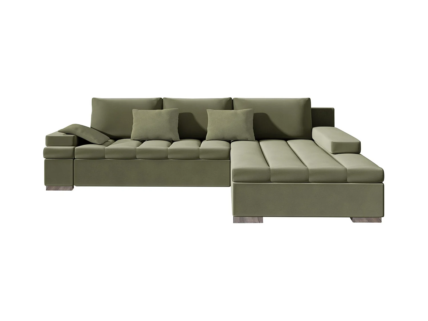 Sofá rinconero Comfivo 113, Turquesa, Función de descanso, Almacenaje, 310x175x83cm