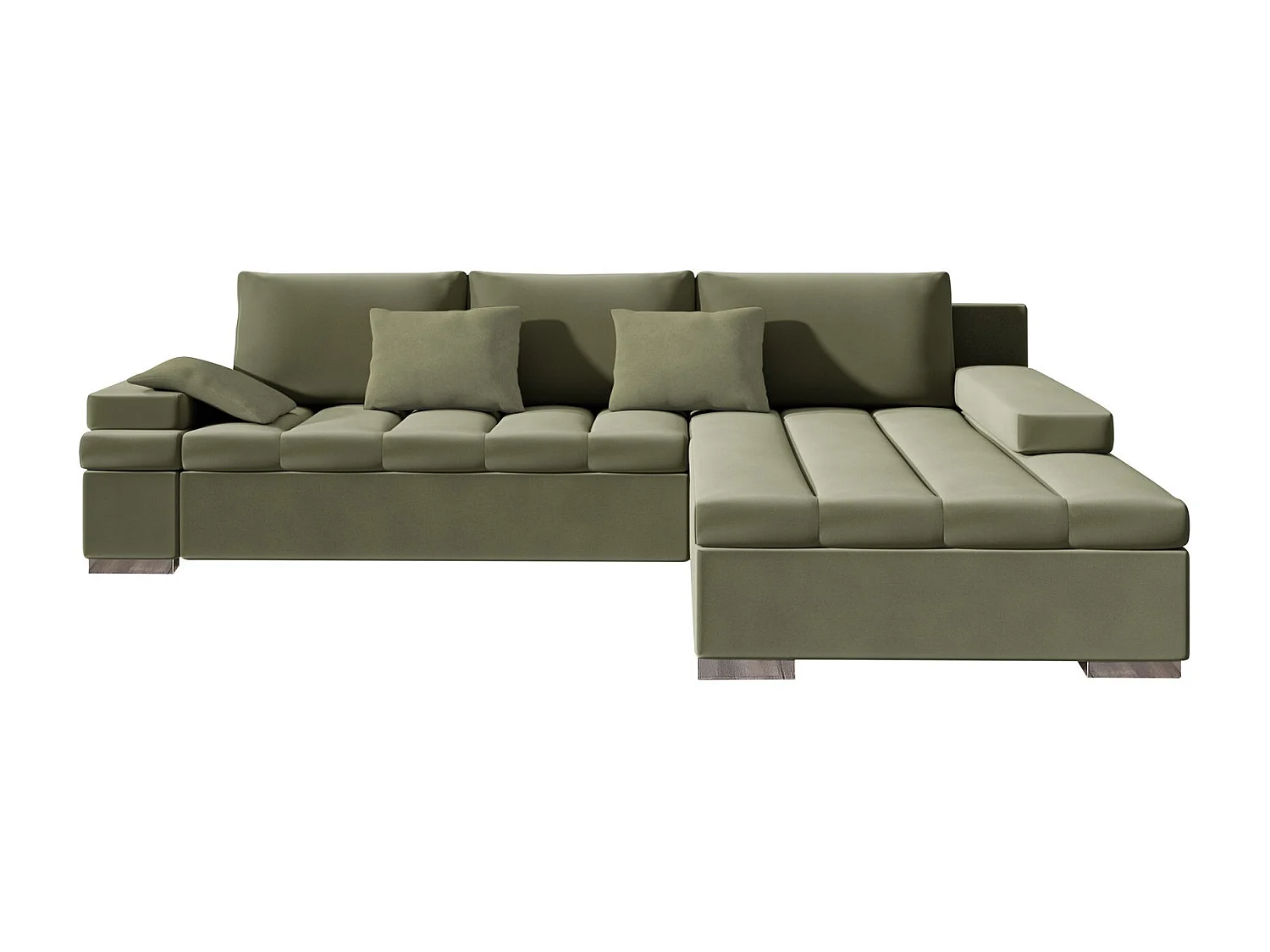 Sofá rinconero Comfivo 113, Turquesa, Función de descanso, Almacenaje, 310x175x83cm