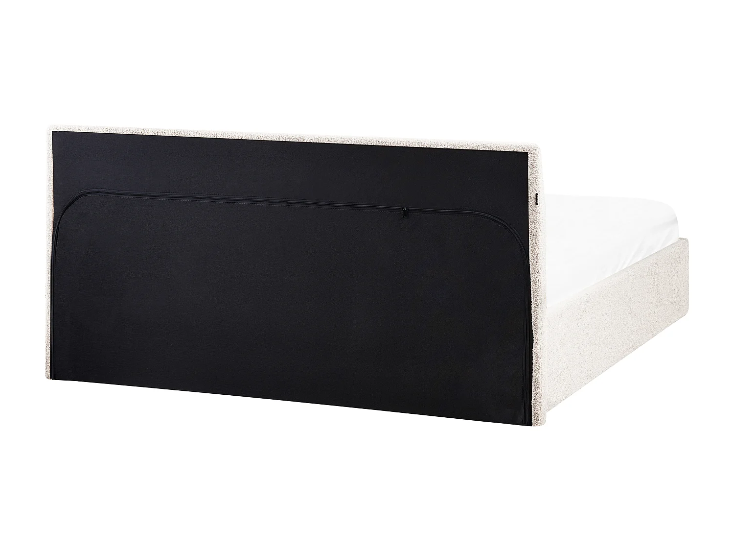 Bed met opbergruimte Bouclé ORBEY 160 x 200 cm Gebroken wit