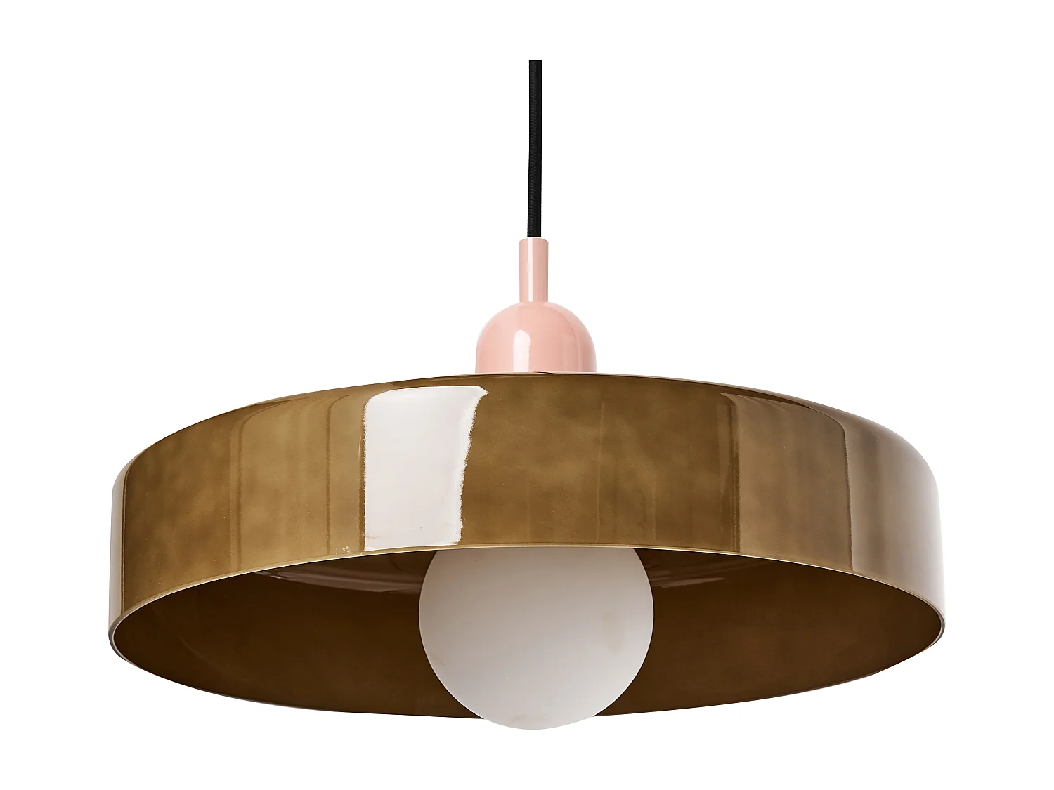 Lampe suspension PAALA Verre Vert olive