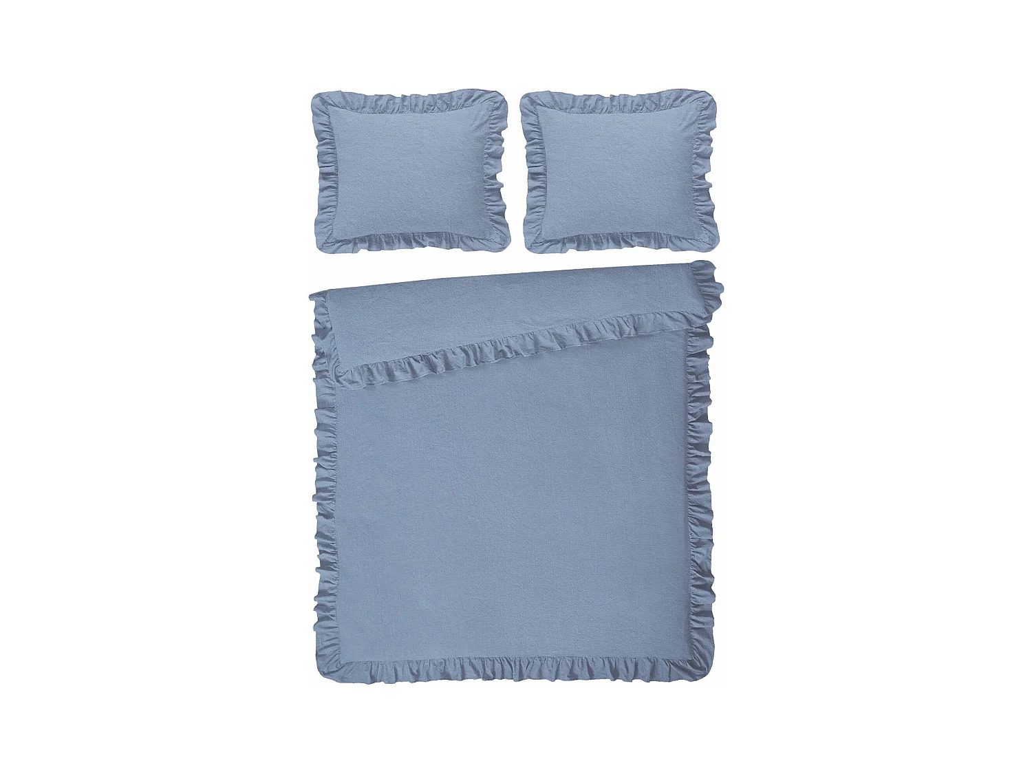 Bettwäsche Falbines mittelblau 200 x 220 cm