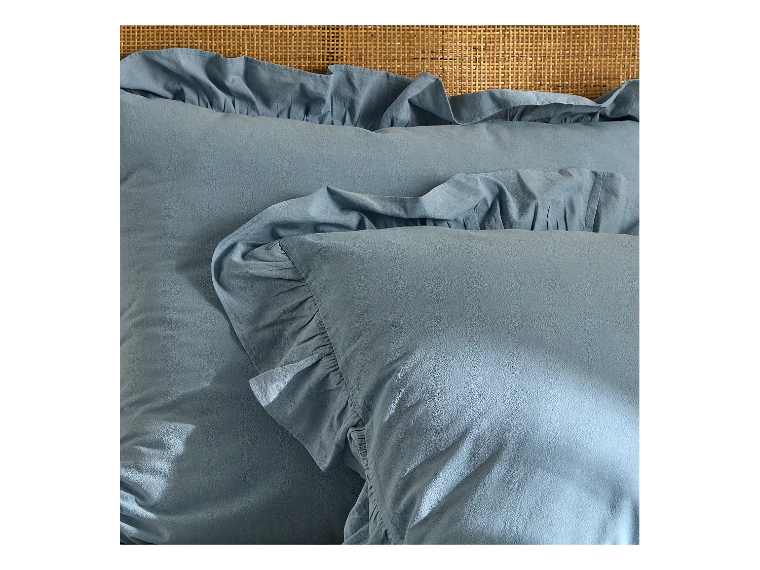 Bettwäsche Falbines mittelblau 200 x 220 cm