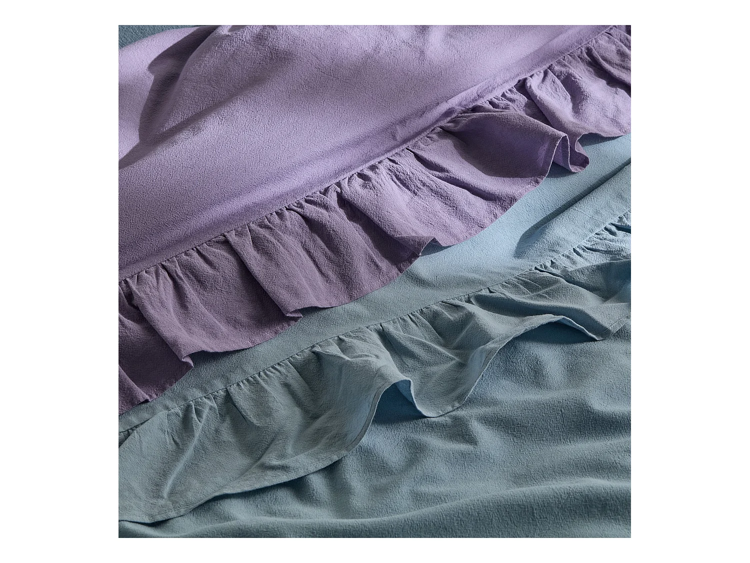 Bettwäsche Falbines mittelblau 200 x 220 cm