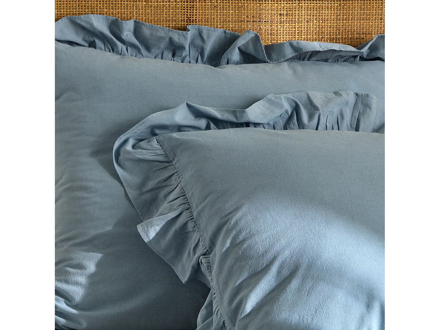 Bettwäsche Falbines mittelblau 200 x 220 cm