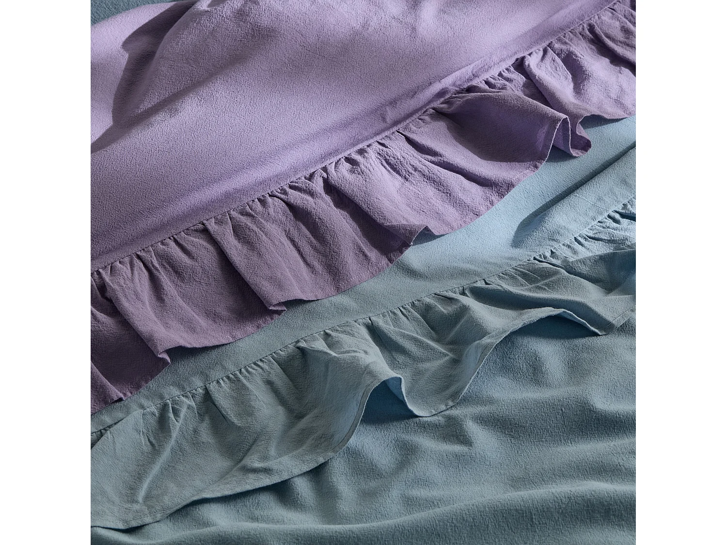 Bettwäsche Falbines mittelblau 200 x 220 cm