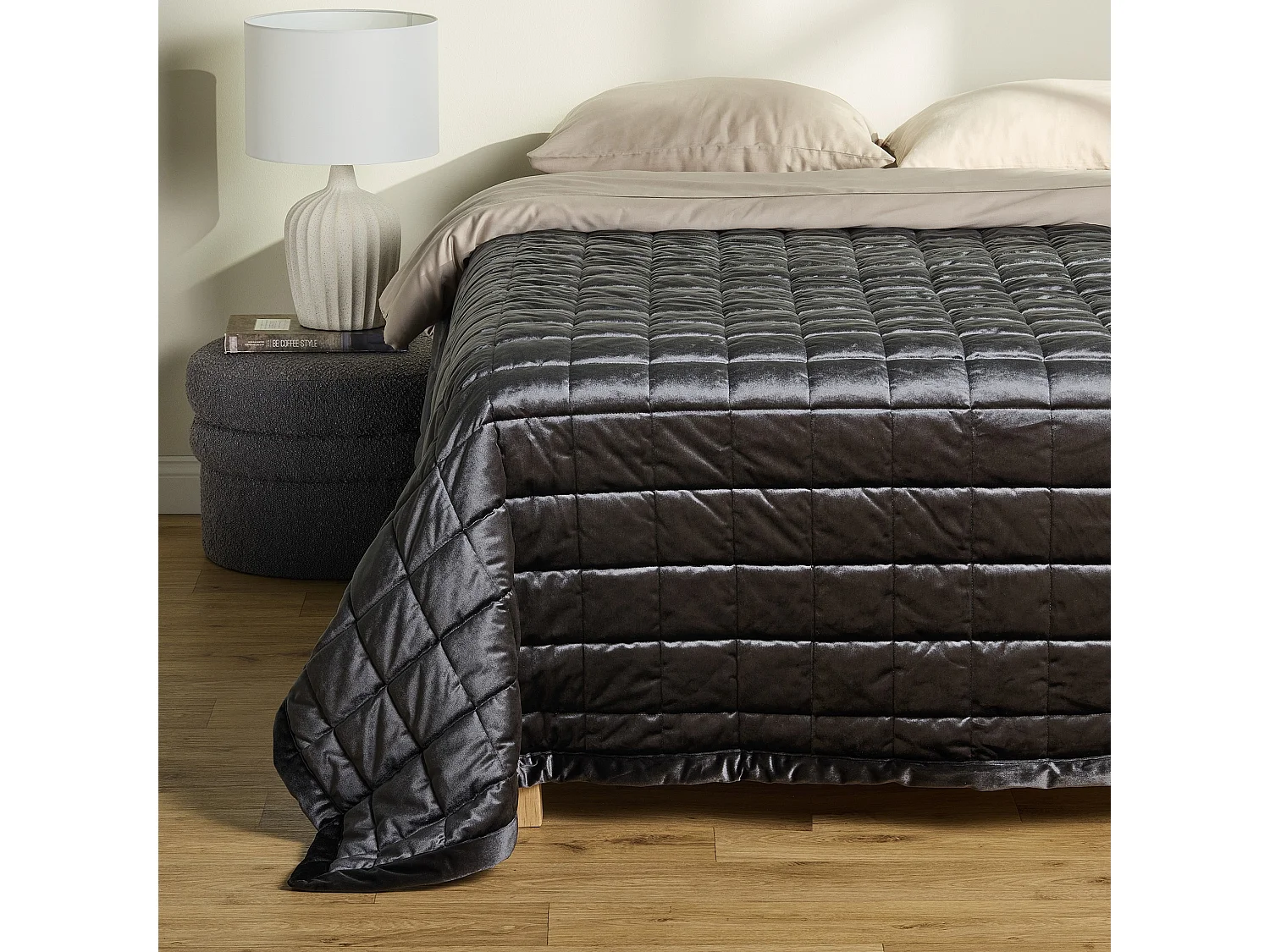 Tagesdecke Dustis dunkelgrau 200 x 220