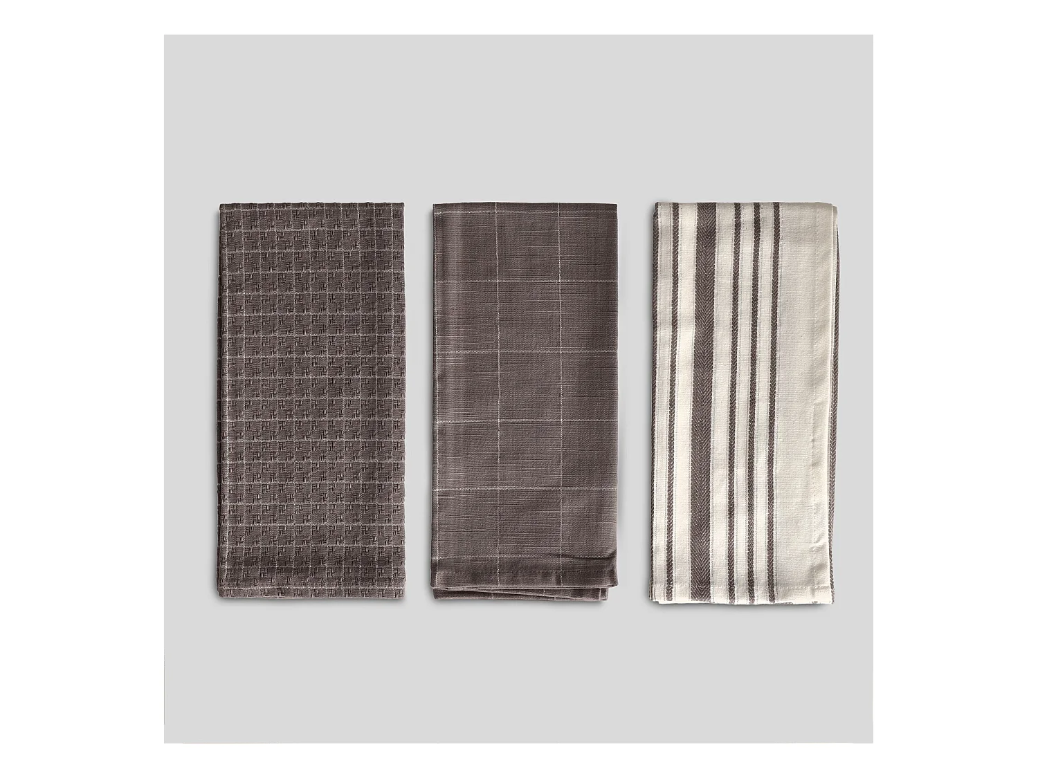 Ensemble De Torchons Trini Gris Moyen 40x60cm