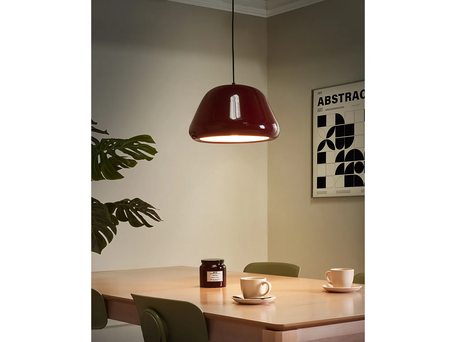 Lampe suspension JOKU Métal Rouge