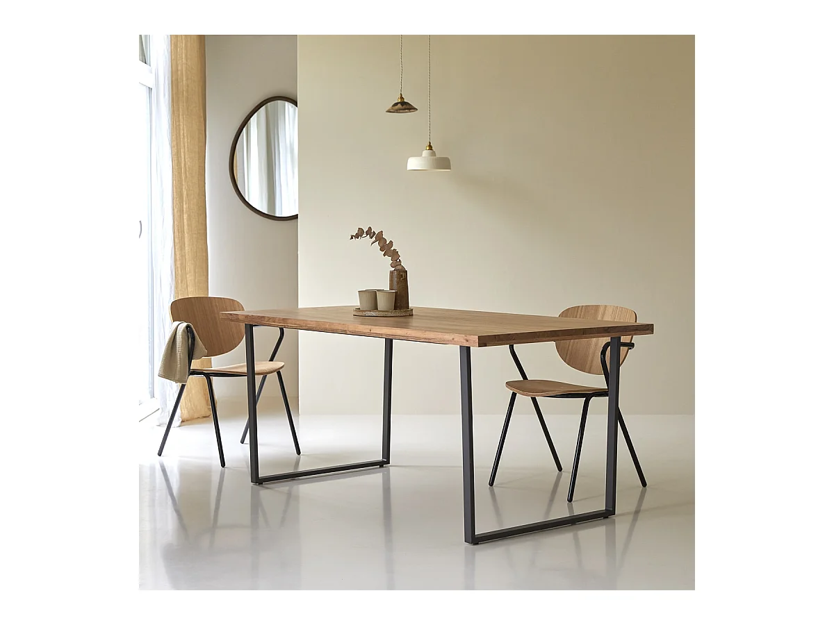 Esstisch im Materialmix aus Akazie und Metall 175 x 90 cm