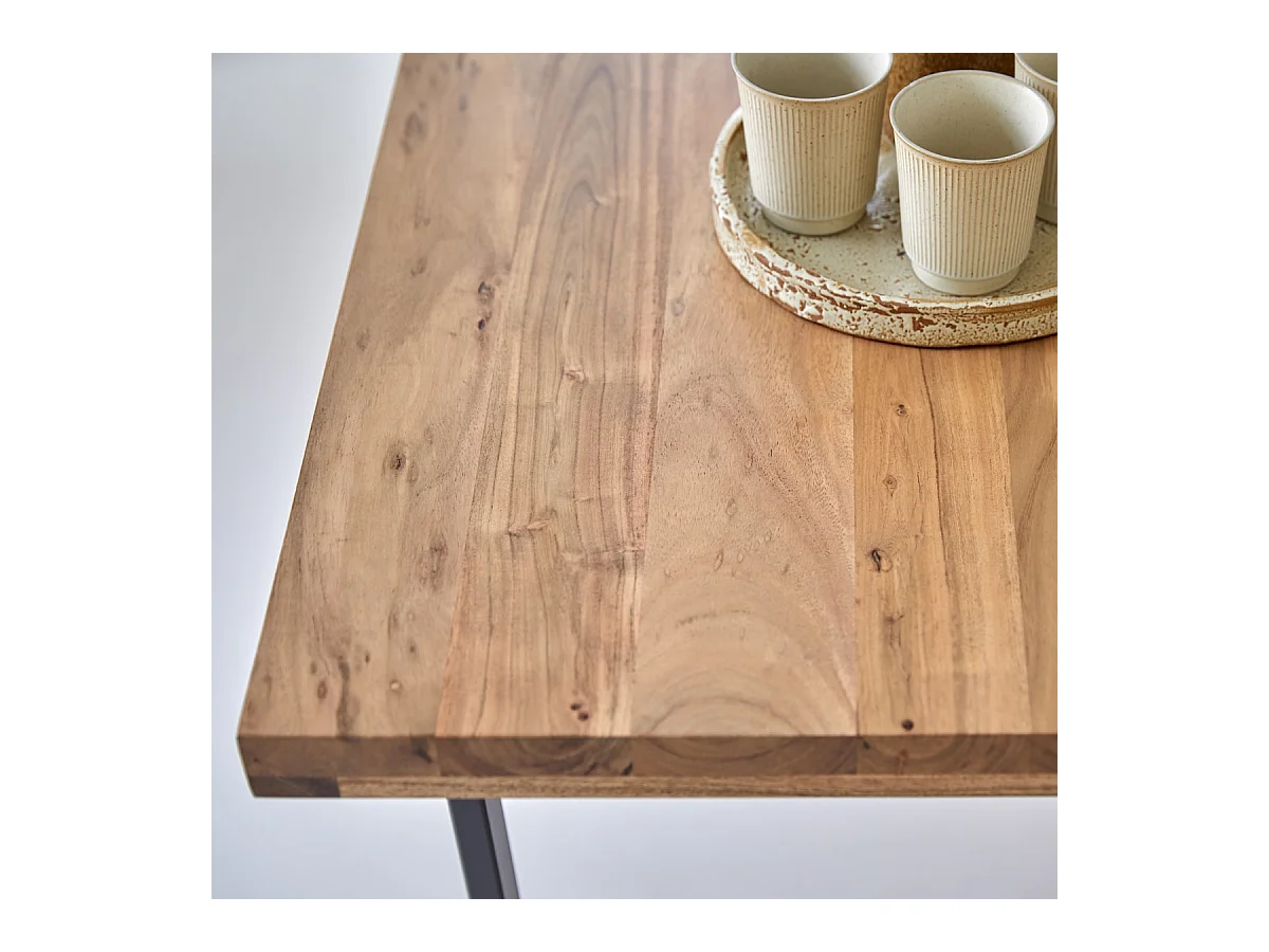 Esstisch im Materialmix aus Akazie und Metall 175 x 90 cm